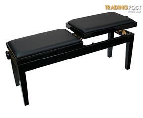 Piano Bench / ~ Piano Stool ~ DUAL ADJUSTABLE DUET PIANO BENCH - BLACK Piano Bench / ~ Piano Stool ~ DUAL ADJUSTABLE DUET PIANO BENCH - BLACK