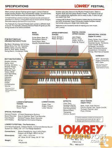 Lowrey Organ Serial Numbers