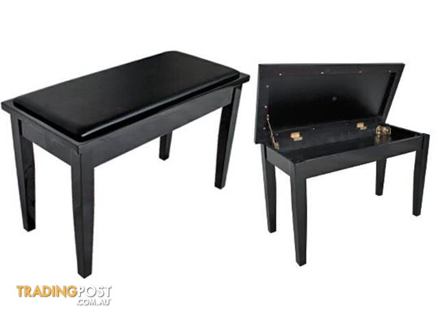 Piano Bench / ~ Polished Ebony Piano stool. 