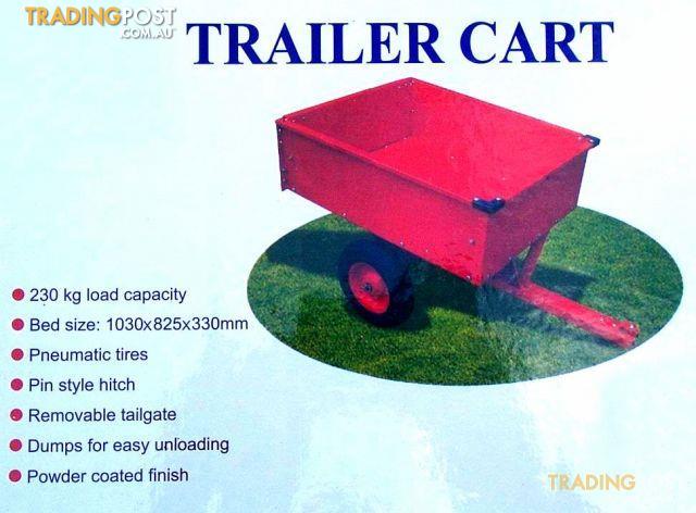 STEEL Ride On LAWN MOWER Tipper TRAILER 227kg. POWDER COATED. Brand New.