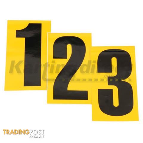 Go Kart Number 9 Black Large on Yellow background - ALL BRAND NEW !!!