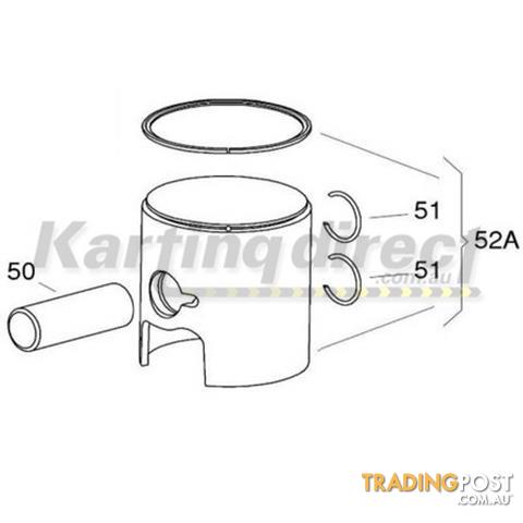 Go Kart X30 54,22 r Complete red PISTON          IAME Part No.: BP-25076-CR - ALL BRAND NEW !!!