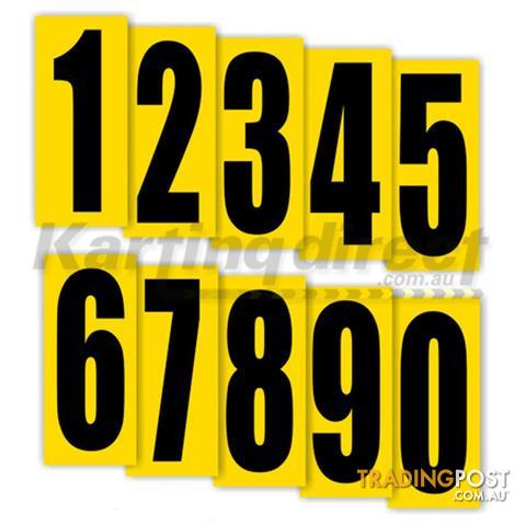 Go Kart Number 6 Black Large on Yellow background - ALL BRAND NEW !!!