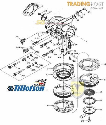 Go Kart Carburettor  Tillotson  Fuel Inlet Red and Blue - ALL BRAND NEW !!!