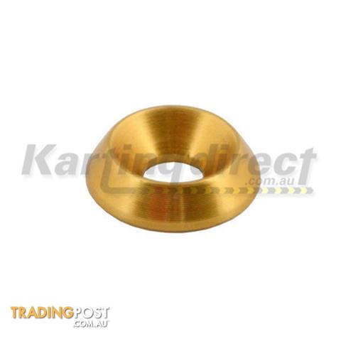 Go Kart Washer  Counter Sunk Alloy  Gold Anodised  M8 ( Large ) - ALL BRAND NEW !!!