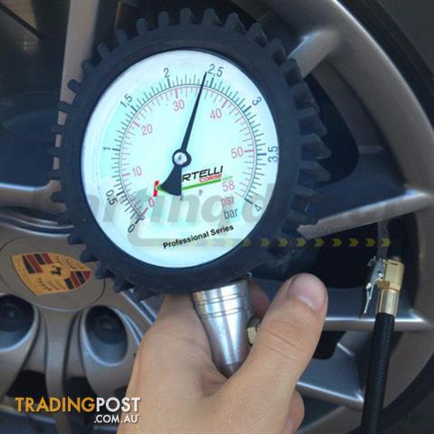 Go Kart Tyre Pressure Gauge Kartelli 100mm Dial - ALL BRAND NEW !!!
