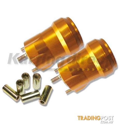 Go Kart Rear Hub set  Suit 50mm Axle  90mm Long  Gold Anodised includes 6 Tubular Wheel Nuts - ALL BRAND NEW !!!
