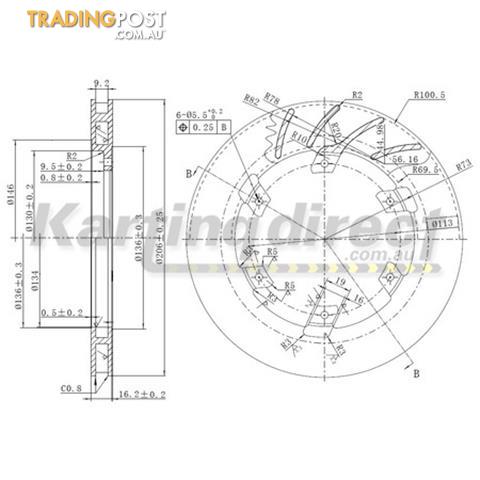 Go Kart Brake Disc  OTK Compatible 206mm x 16mm - ALL BRAND NEW !!!