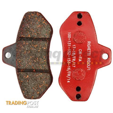 Go Kart Brake Pad to suit Rigetti Ridolphi 2 and 4 spot brakes   Part No. K183R RED SET OF 2  Medium - ALL BRAND NEW !!!