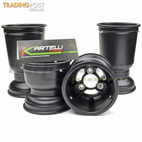 Go Kart Magnesium Rims Front and Rear Set Bolt on front rims - ALL BRAND NEW !!!