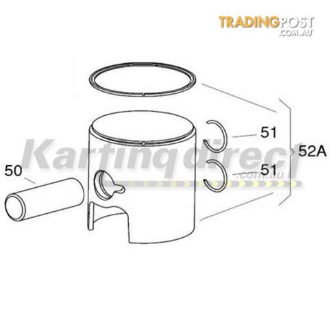 Go Kart X30 54,02 v Complete green PISTON          IAME Part No.: BP-25056-CV - ALL BRAND NEW !!!