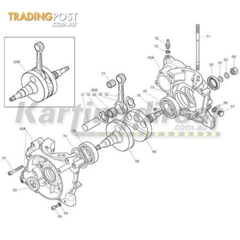 Go Kart X30 Complete CRANKCASE w/roller          IAME Part No.: X30125485-C - ALL BRAND NEW !!!
