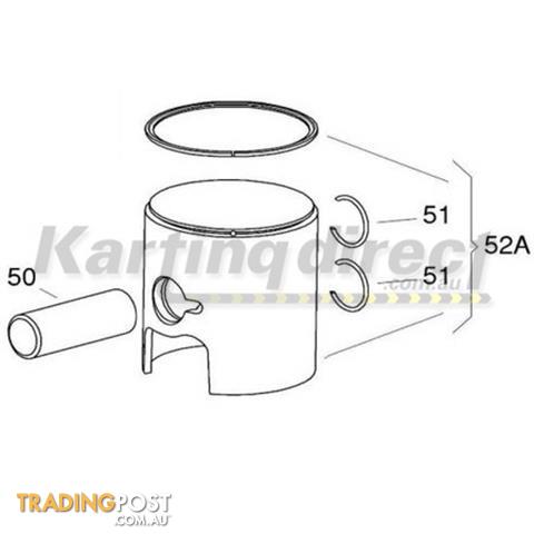 Go Kart X30 54,05 r Complete red PISTON          IAME Part No.: BP-25058-CR - ALL BRAND NEW !!!