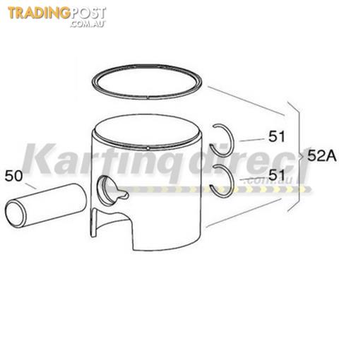 Go Kart X30 54,25 v Complete green PISTON          IAME Part No.: BP-25081-CV - ALL BRAND NEW !!!