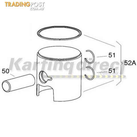 Go Kart X30 54,22 v Complete green PISTON          IAME Part No.: BP-25076-CV - ALL BRAND NEW !!!