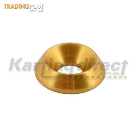 Go Kart Washer  Counter Sunk Alloy  Gold Anodised  M6 ( Small ) - ALL BRAND NEW !!!