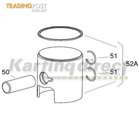 Go Kart X30 54,20 r Complete red PISTON          IAME Part No.: BP-25071-CR - ALL BRAND NEW !!!