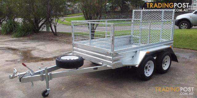 8x5 Tandem Trailer with Cage & Ramp Hot Dipped Galvanized