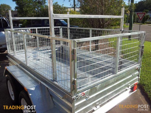 8x5 Tandem Trailer with Cage & Builders Racks Hot Dipped Galvanized Tandem Trailer