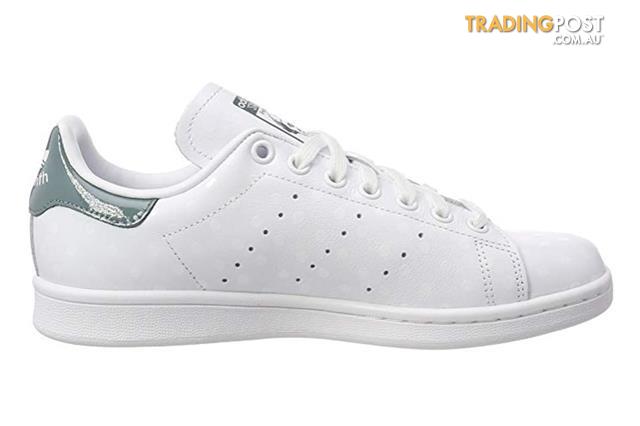 Adidas-Originals-Womens-Stan-Smith-Shoes-White-Raw-Green-Size-5