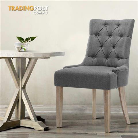 Artiss Dining Chair French Provincial Chairs Wooden Fabric Retro