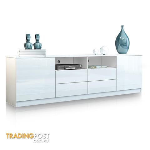 180cm Tv Stand Cabinet Wood Entertainment Unit Gloss Storage