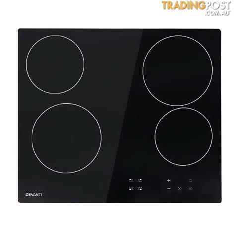 Devanti 6000w Four Burner Ceramic Cooktop Black