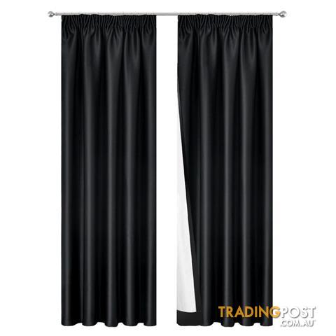 Art Queen 2x Blockout Curtains Pinch Pleat Blackout Room