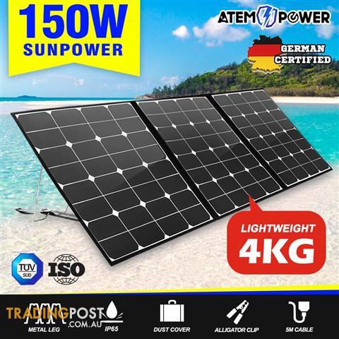 Atem Power 12v 150w Folding Solar Panel Blanket Solar Mat Kit