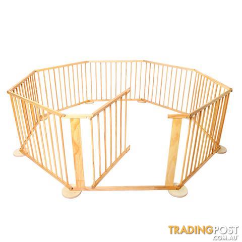 8-Panel-Sturdy-Baby-Playpen-Natural 