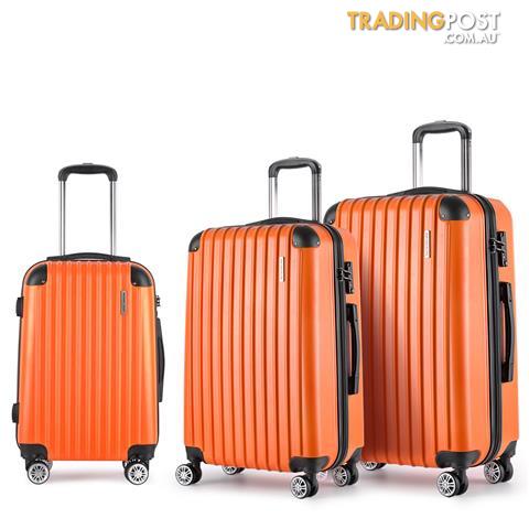 orange hard shell luggage