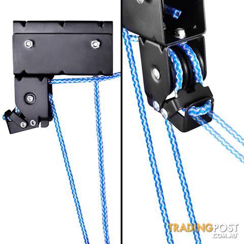 pulley garage kayak ceiling lift hoist storage rope system 60kg rack bike adventure sports