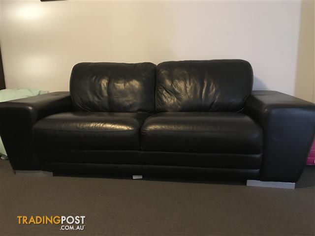 Black Leather Lounge Set