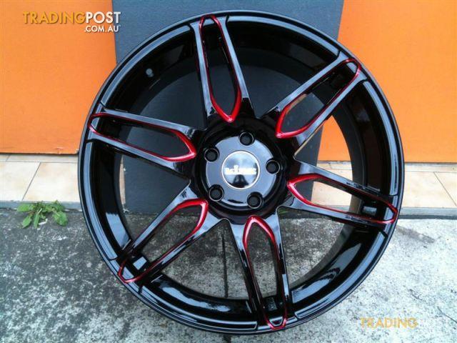 KING CAMINO BLACK PIPED RED 20 INCH ALLOY WHEELS