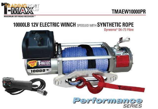 NEW TMAX 10000LB OFF ROAD 12V WINCH TMAEW10000PR ROPE CABLE EASY INSTALL READY