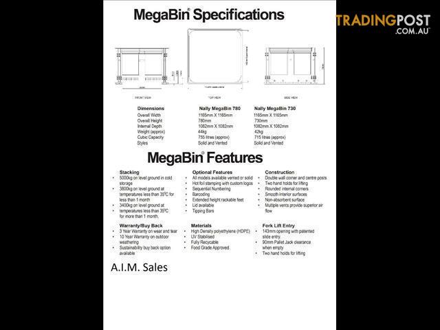 Nally Megabin Plastic Cubic Pallet Bins