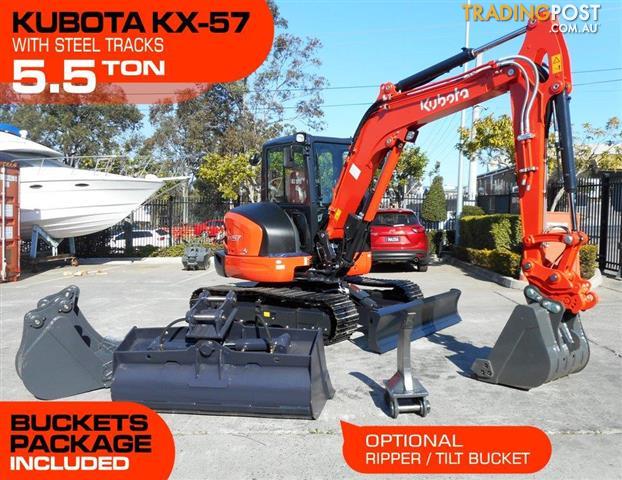 KUBOTA KX 57 5 5T U57 Excavator KX057 UNUSED Work ready package with ...